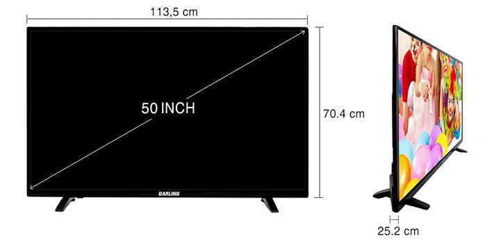 Tivi LED Darling 50inch có thiết kế đẹp mắt