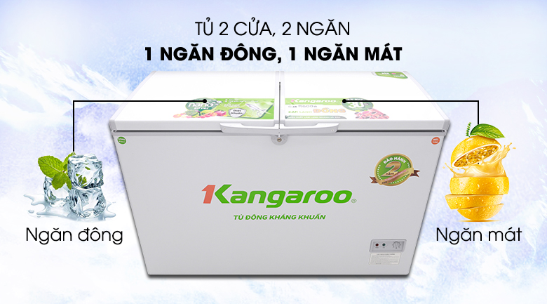 dung tích sử dụng của tủ đông Kangaroo KG388C2